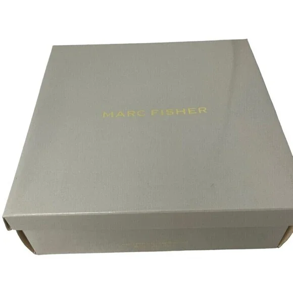 NEW Marc Fisher Magali Heel Size 5.5 M Leather Open Toe Shoe Ankle Strap Gold - Picture 10 of 12